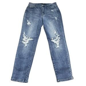 Judy Blue Distressed Boyfriend Fit Jeans High Rise Size 11/30